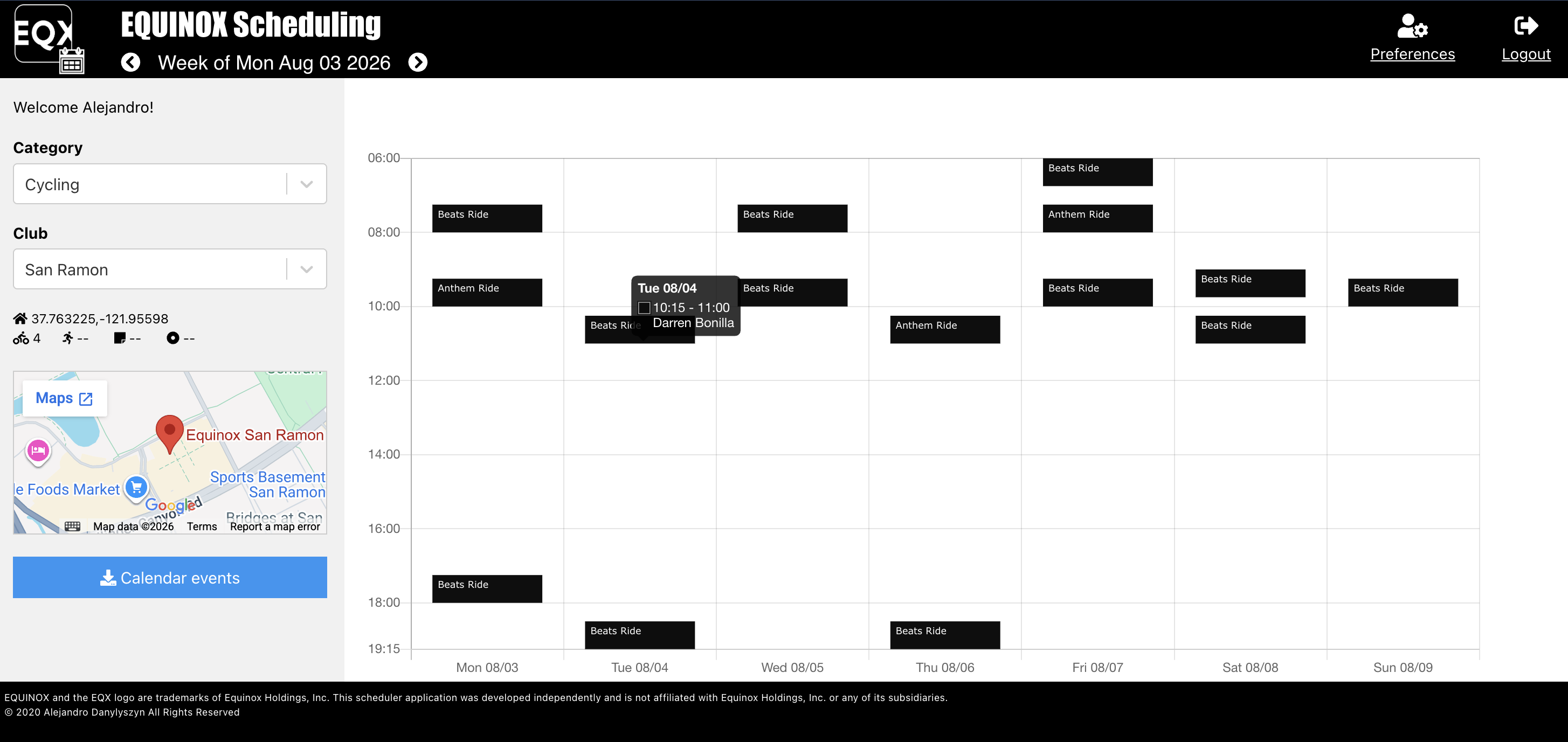 Scheduler screenshot